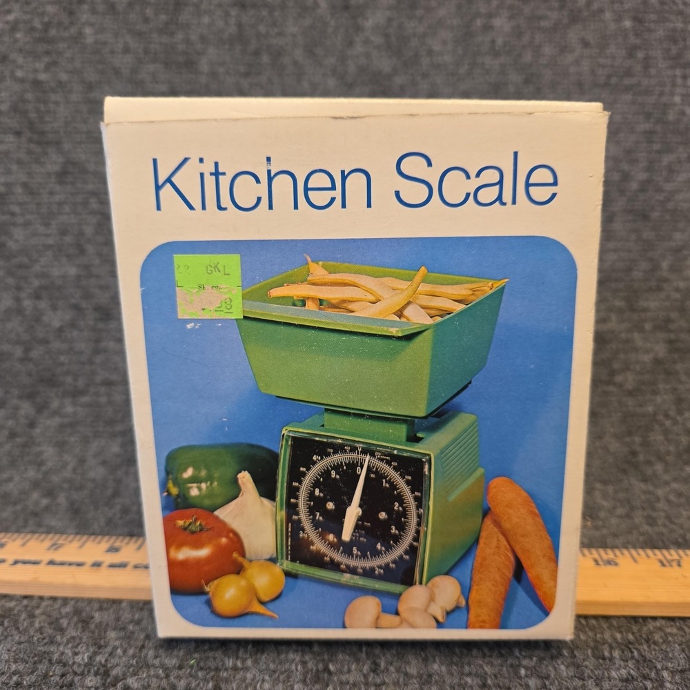 Vtg Kitchen King Yellow Mechanical Kitchen Scale U.S Metric Weight With Box - Picture 2 of 10